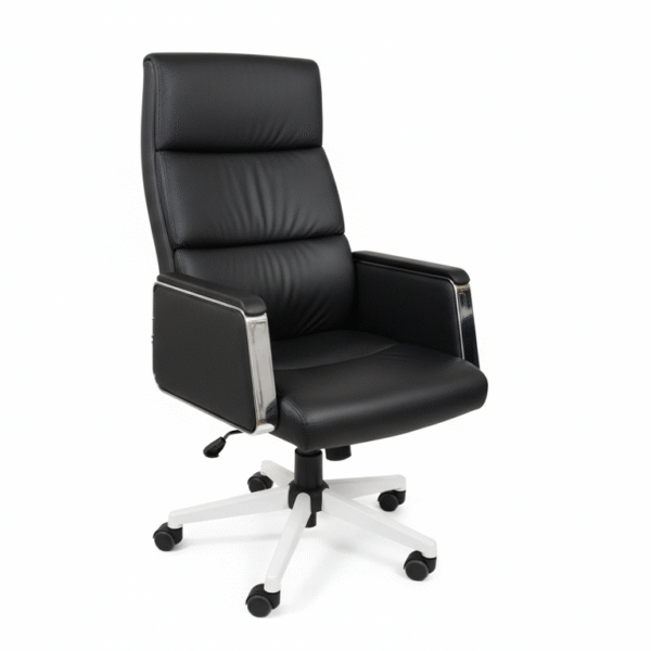 Fauteuil de bureau de direction en similicuir noir
