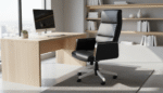 Fauteuil de bureau de direction en similicuir noir – Image 3
