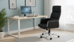Fauteuil de bureau de direction en similicuir noir – Image 4