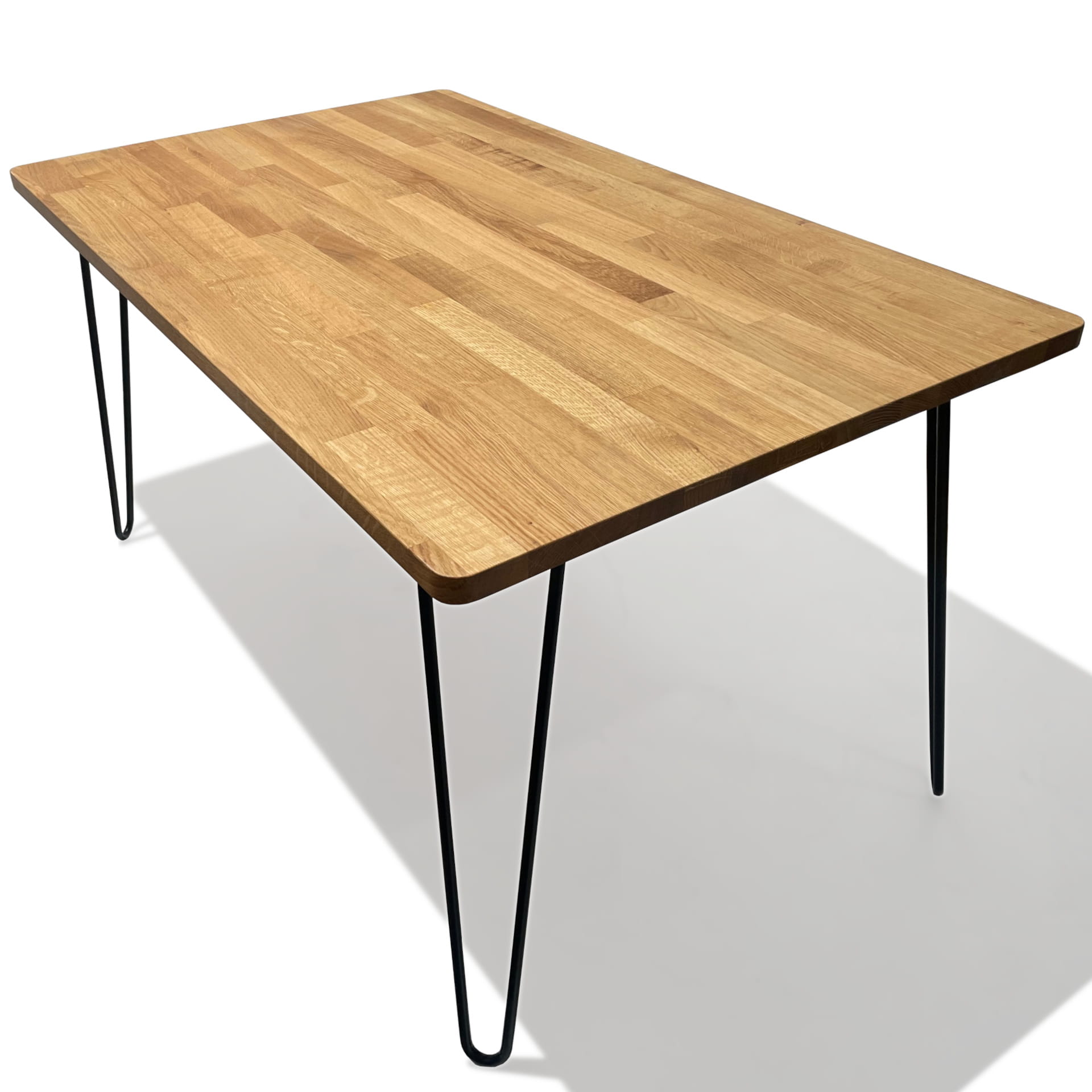 stk_10060_main Table plateau chêne claire pieds métal noir – Image 1