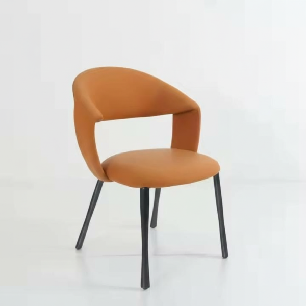 Chaise Contemporaine Cuir Orange