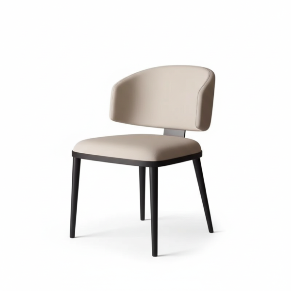Chaise Cuir Élégance Beige