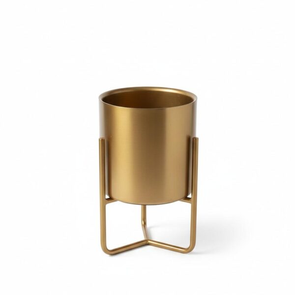 Cache-Pot de Fleur Contemporain Doré