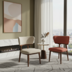 Chaise en Tissu Clair – Image 2