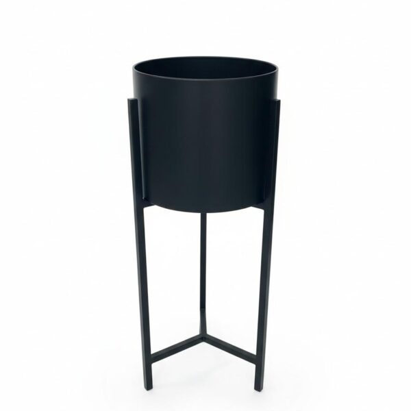 Cache-Pot de Fleur Noir Mat