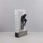 Sculpture en Cristal “Le Penseur Moderne“