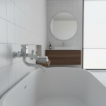 ROBINET MITIGEUR BAIGNOIRE MURAL CHROME – Image 2