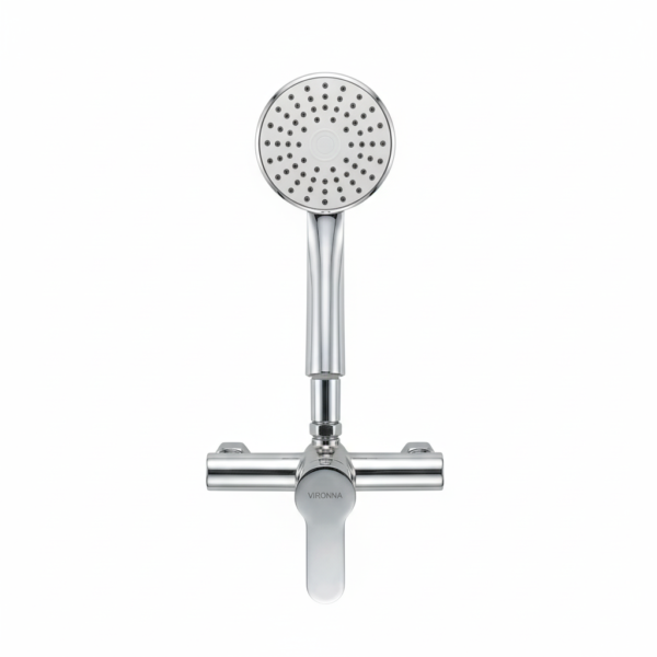 ENSEMBLE MITIGEUR DE DOUCHE CHROME AVEC POMME DE DOUCHE VIRONNA