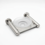 PORTE SAVON INOX - COUPELLE EN VERRE DEPOLI