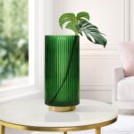 Vase cylindrique en verre de qualité supérieure de 25,4 cm
