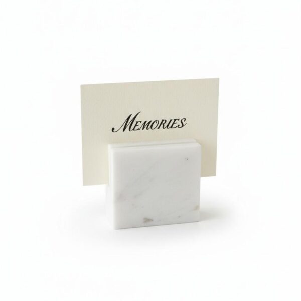 Porte-cartes en marbre blanc