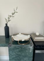 Lyra Arc Doré (Vide poches métal et cuir blanc) – Image 2